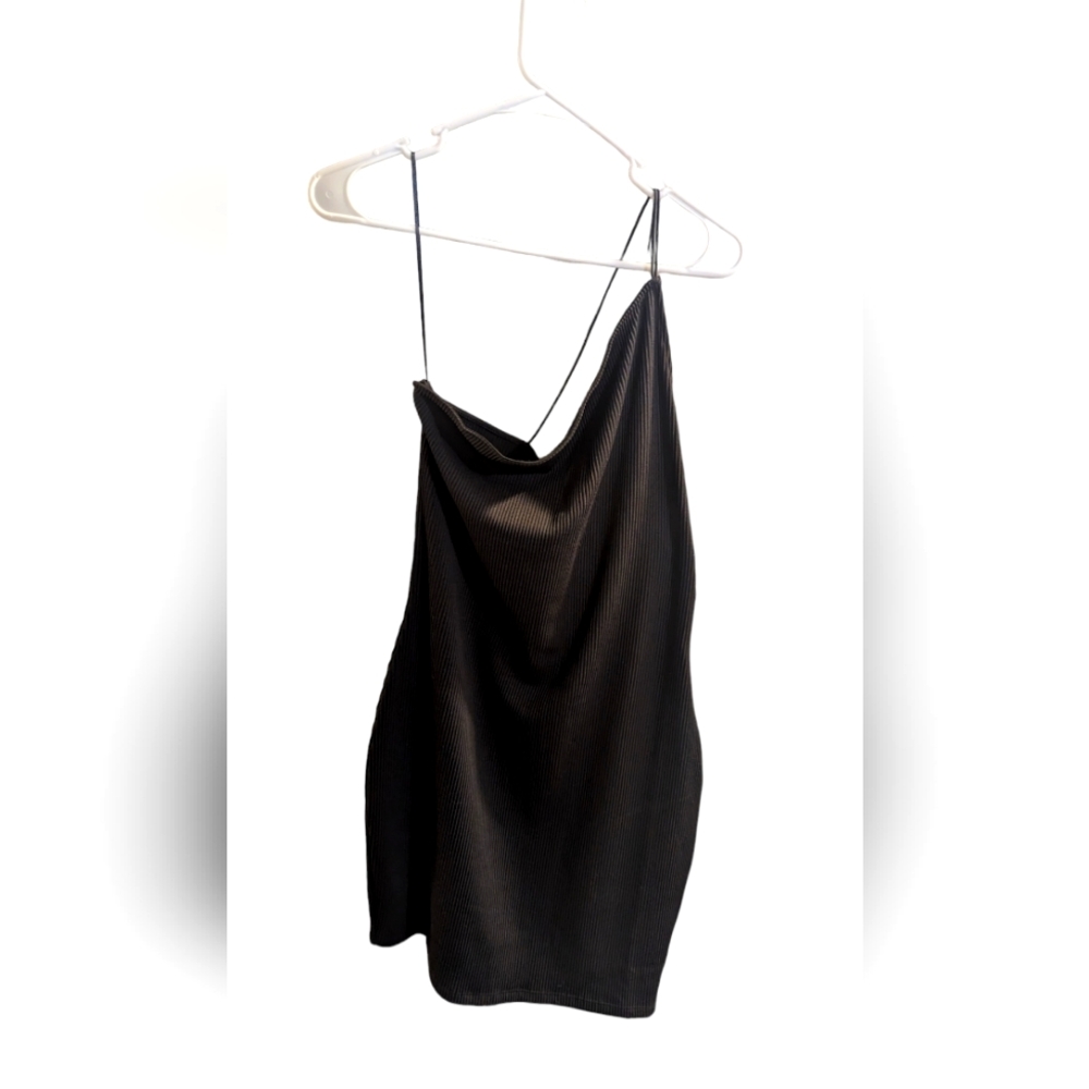 NWT H&M Bodycon Mini Black Dress Asymmetrical